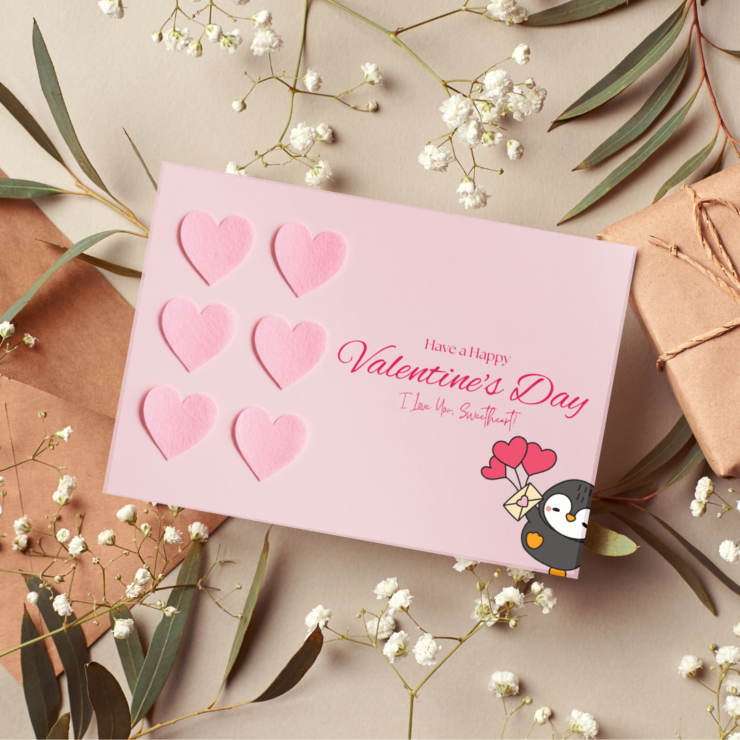 Valentine’s Day Card Design – Printable “I Love You Honey” Romantic Greeting | Digital Download