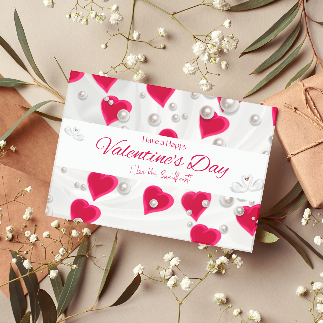 Valentine’s Day Card Design – Printable “I Love You Honey” Romantic Greeting | Digital Download