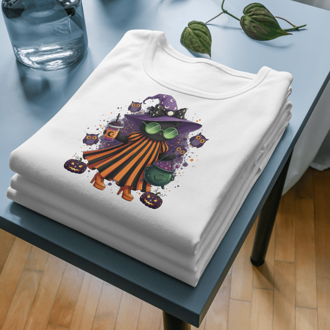 Cute Halloween Witch PNG | Spooky Girl Digital Download | 300 DPI Transparent Background for Sublimation, T-Shirts, Mugs