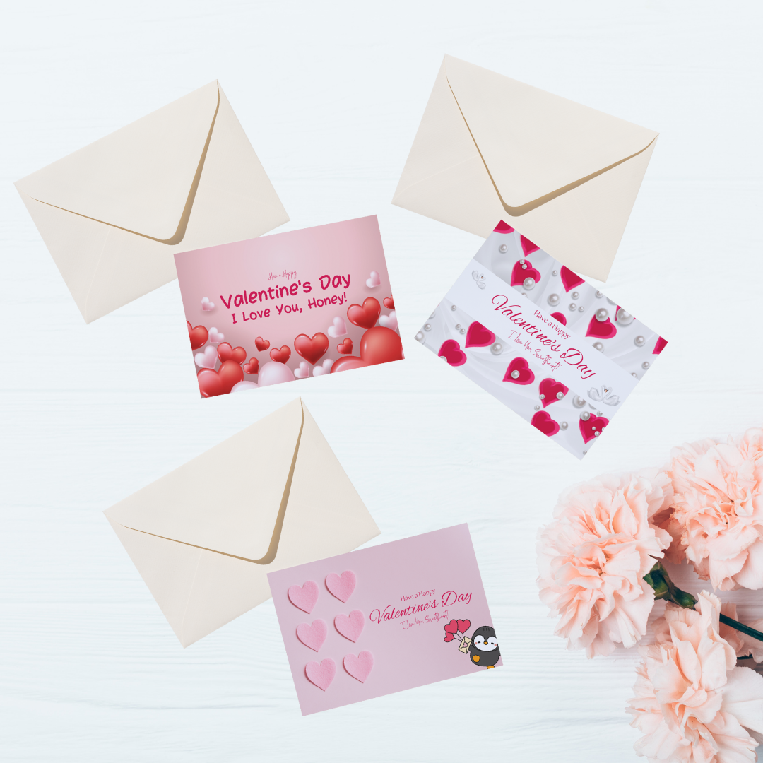 Valentine’s Day Card Design – Printable “I Love You Honey” Romantic Greeting | Digital Download