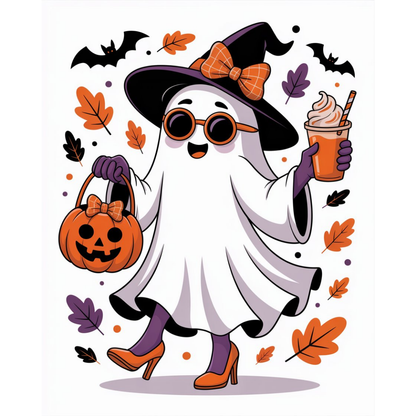 Six Cute & Stylish Halloween Ghost PNG Bundle  High-Resolution 300 DPI  Instant Digital Download