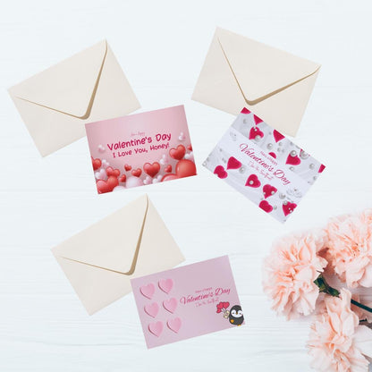 Set of 3 Valentine's Day Cards: 'I Love You' Digital Print (Printable Card)