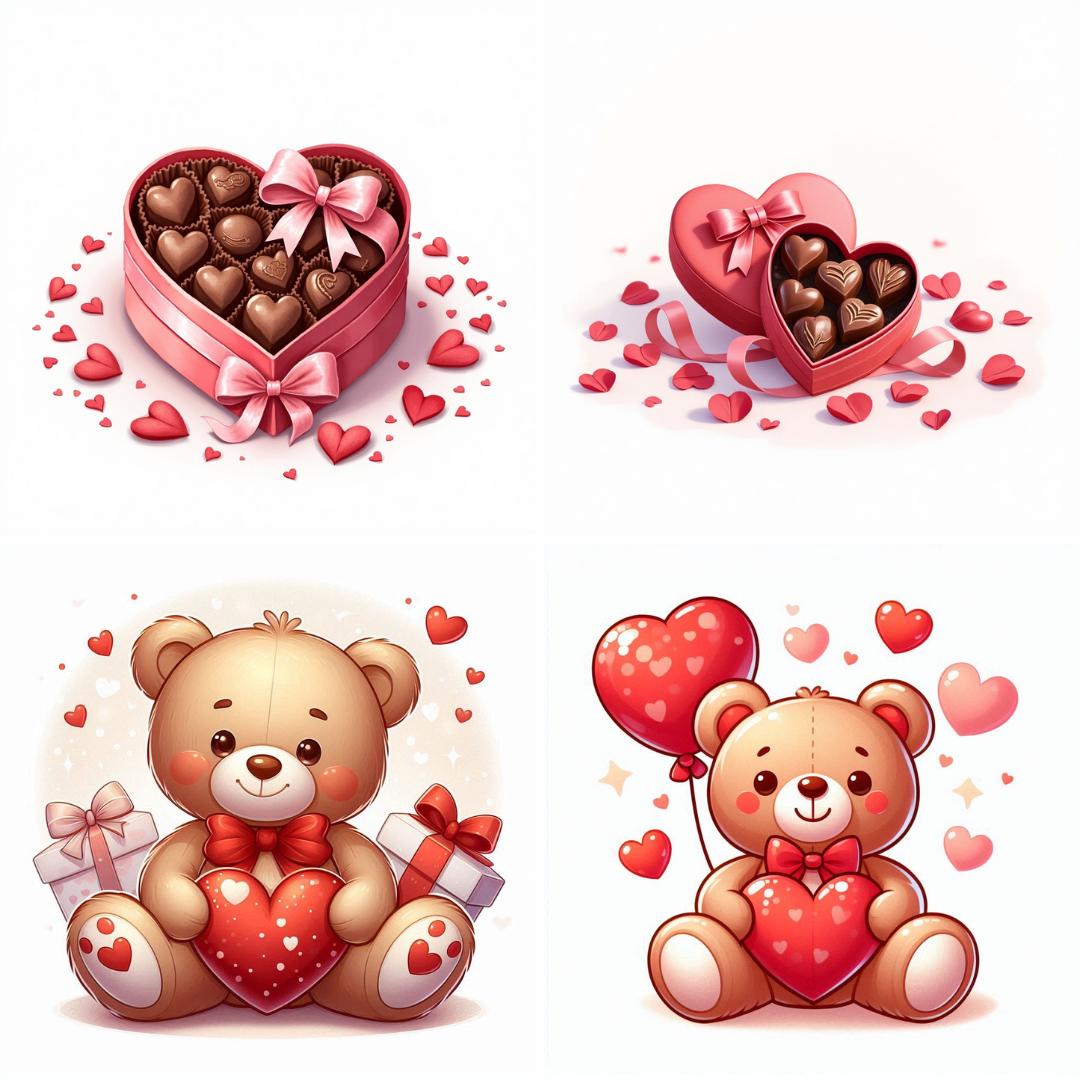 Valentine's Day Clipart: Whimsical PNG SVG Graphics (Digital Art)