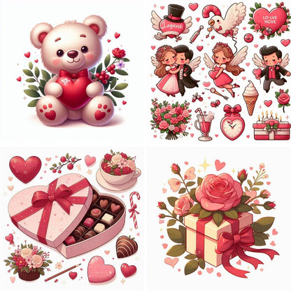 Valentine's Day Clipart: Whimsical PNG SVG Graphics (Digital Art)