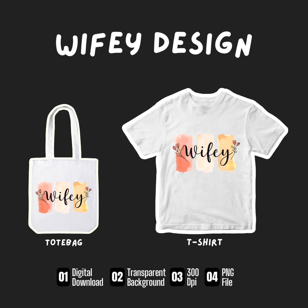 Wifey Sweatshirt Design: Watercolor Print PNG (Digital Download)