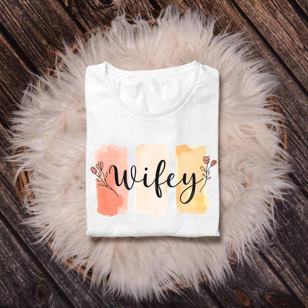 Wifey Sweatshirt Design: Watercolor Print PNG (Digital Download)