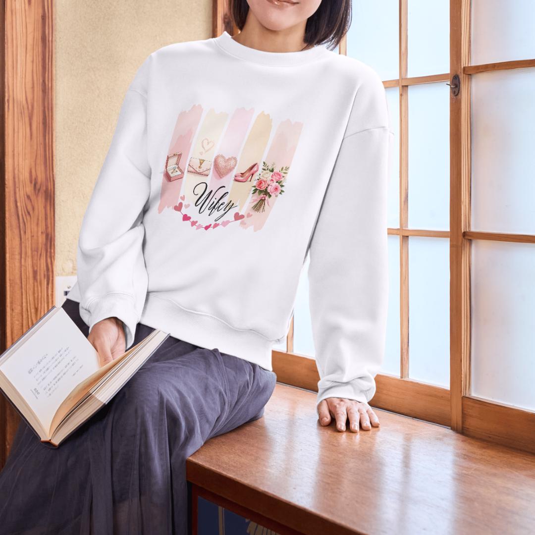 Wifey Sweatshirt PNG Design - Aesthetic Watercolor , Cute Wife Gift Idea, Bridal Shower Gift, Wedding Anniversary, Instant Digital Download