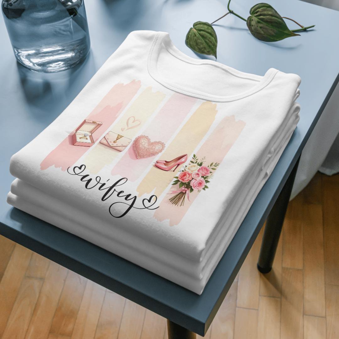 Wifey Sweatshirt PNG Design - Aesthetic Watercolor , Cute Wife Gift Idea, Bridal Shower Gift, Wedding Anniversary, Instant Digital Download