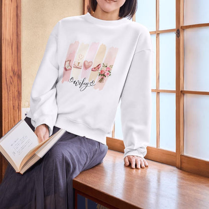 Wifey Sweatshirt PNG Design - Aesthetic Watercolor , Cute Wife Gift Idea, Bridal Shower Gift, Wedding Anniversary, Instant Digital Download