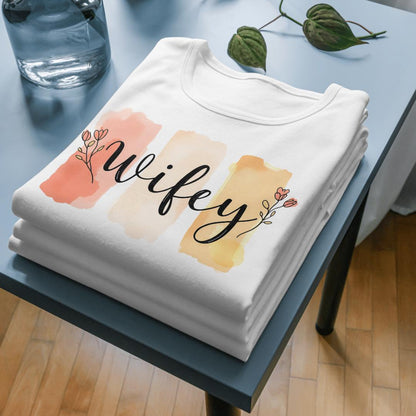 Wifey Sweatshirt Design: Watercolor Print PNG (Digital Download)
