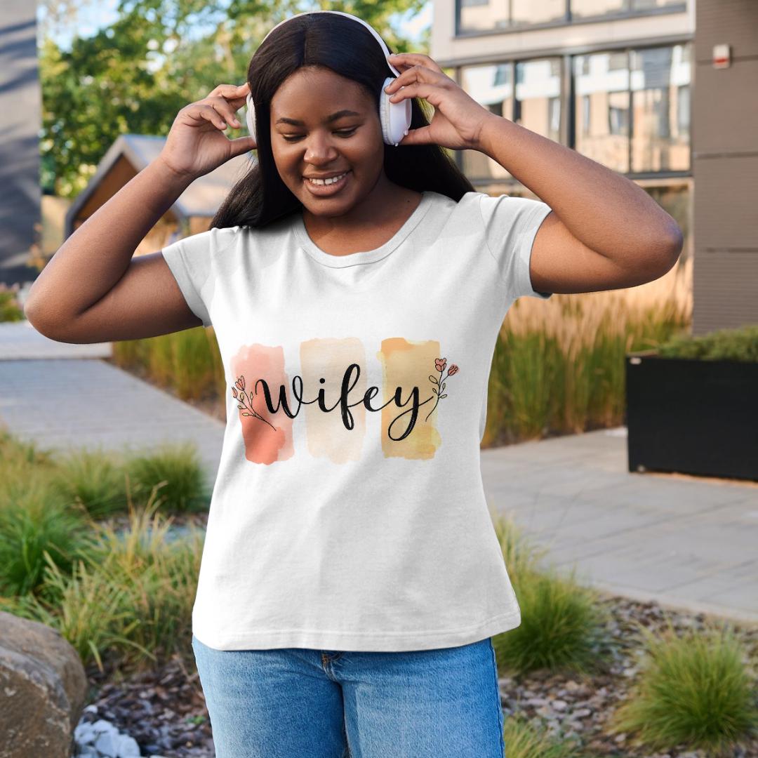 Wifey Sweatshirt Design: Watercolor Print PNG (Digital Download)