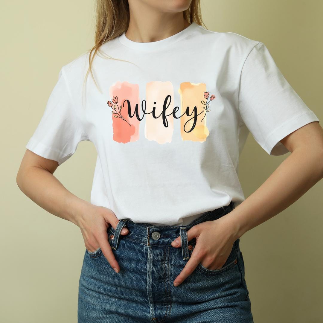 Wifey Sweatshirt Design: Watercolor Print PNG (Digital Download)