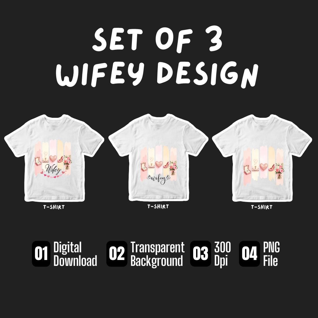 Wifey Sweatshirt PNG Design - Aesthetic Watercolor , Cute Wife Gift Idea, Bridal Shower Gift, Wedding Anniversary, Instant Digital Download