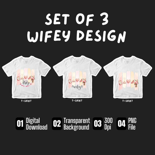 Wifey Sweatshirt PNG Design - Aesthetic Watercolor , Cute Wife Gift Idea, Bridal Shower Gift, Wedding Anniversary, Instant Digital Download