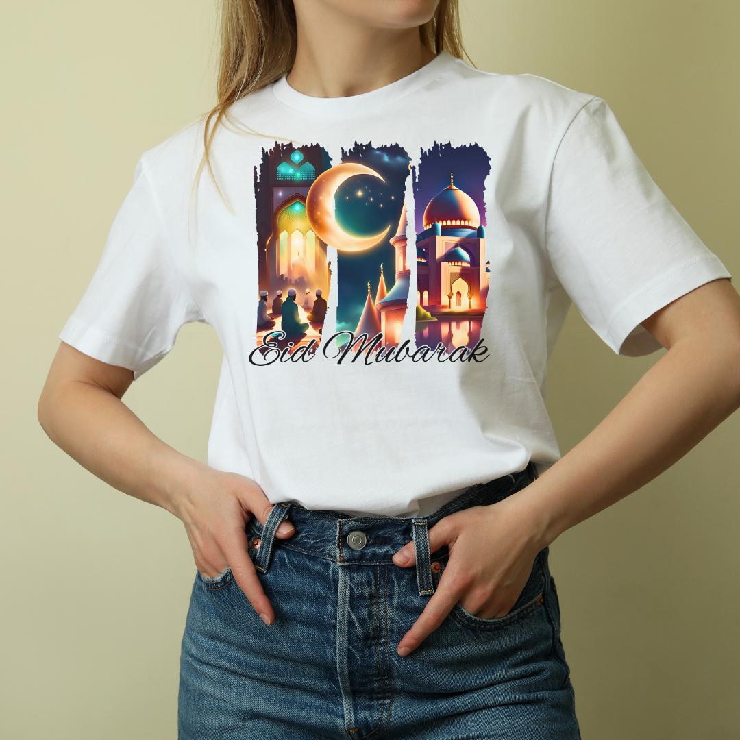 Eid Mubarak Brushstroke Design: Islamic Greeting PNG (Digital Download)