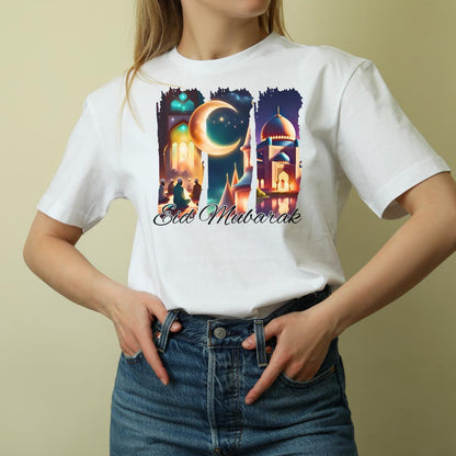 Eid Mubarak Brushstroke Design: Islamic Greeting PNG (Digital Download)