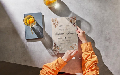 Nikkah Wedding Invitation Template: Minimalist Watercolor Floral (Digital Download)