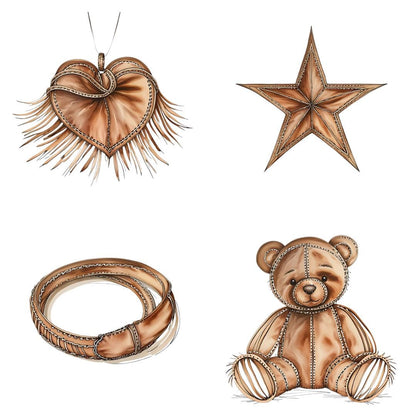 Western Cowboy Clipart: Romantic Couple Graphics (Digital Download)