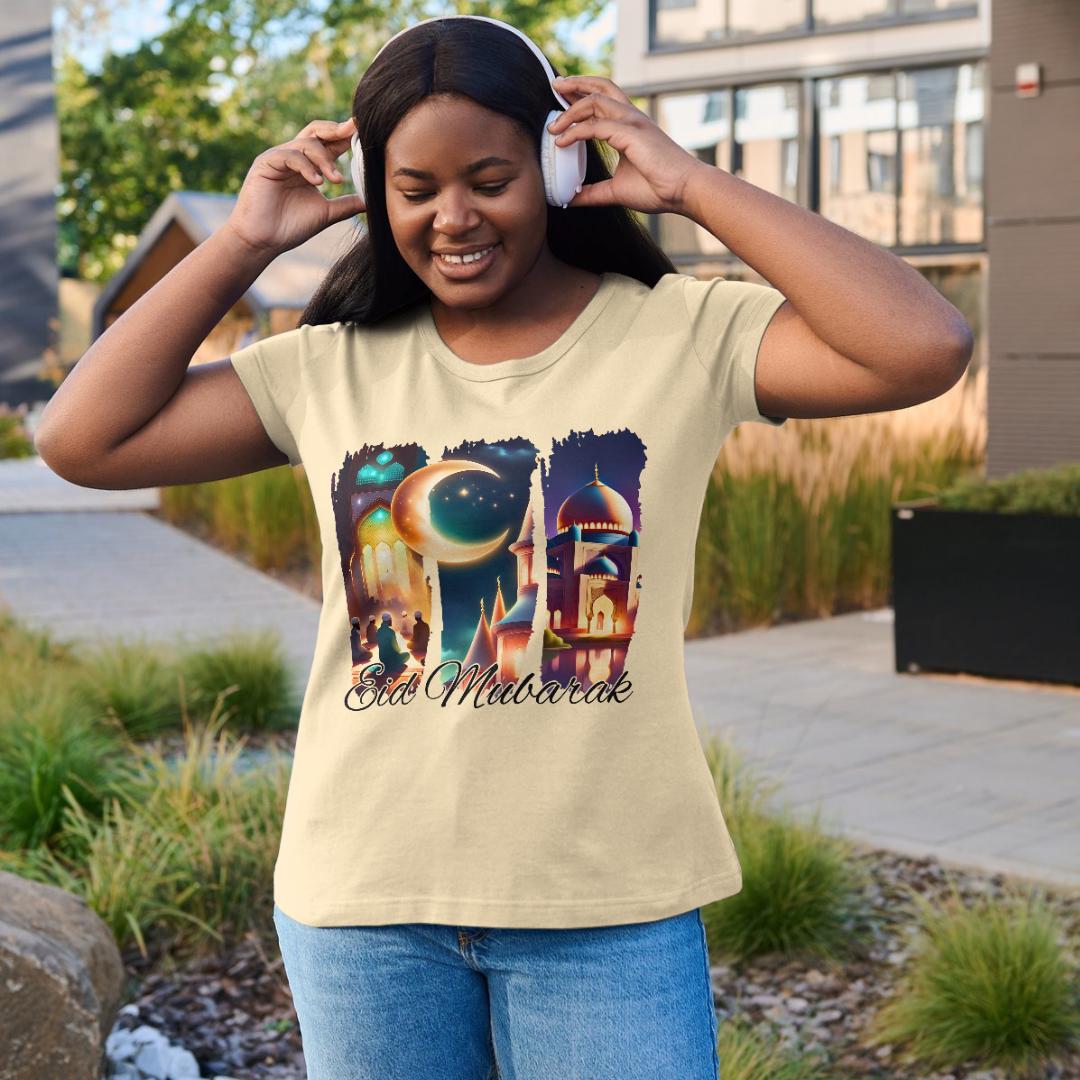 Eid Mubarak Brushstroke Design: Islamic Greeting PNG (Digital Download)