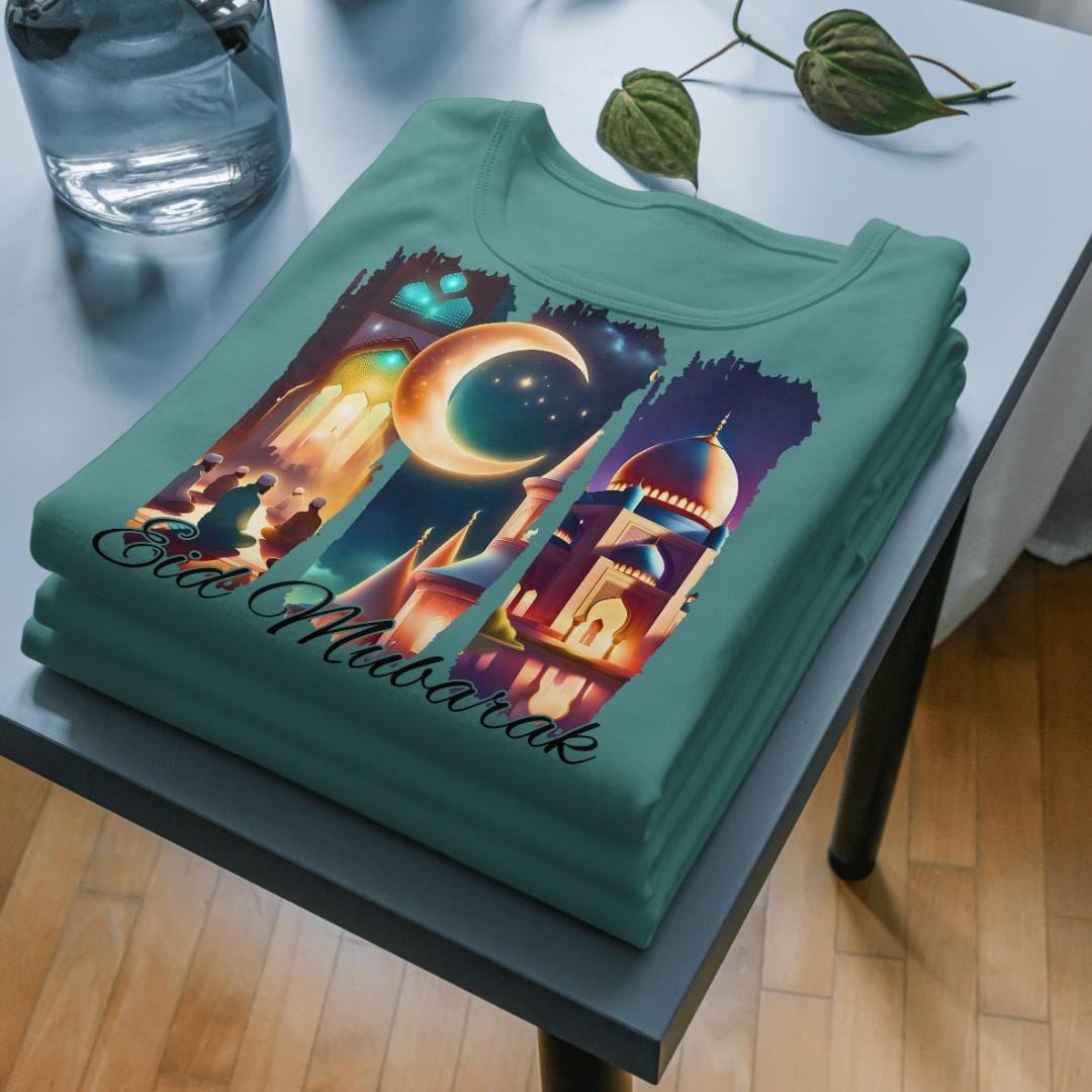 Eid Mubarak Brushstroke Design: Islamic Greeting PNG (Digital Download)