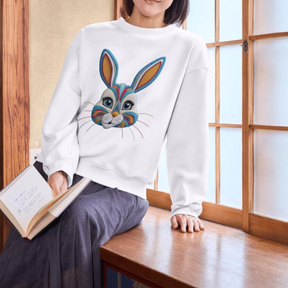 Retro Easter Bunny PNG: Vintage Faux Embroidery T-Shirt Design (Digital Download)