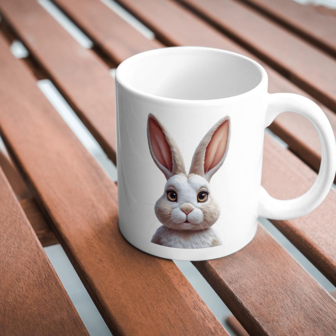 Hairy Bunny Easter T-Shirt Design: Retro Girly Art (PNG Digital Download)