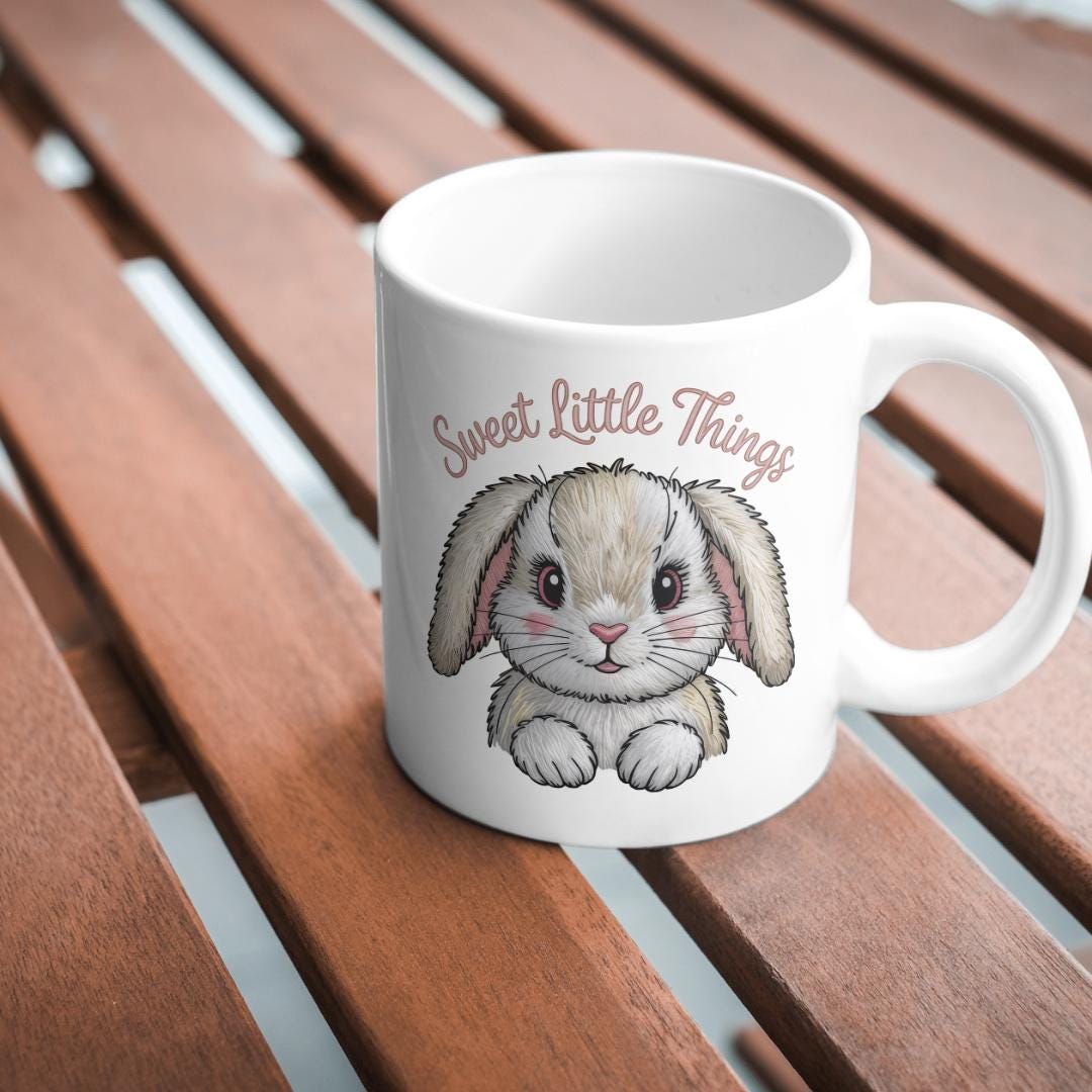 Retro Easter Bunny PNG: Embroidery-Style Graphic Tee (Digital Download)