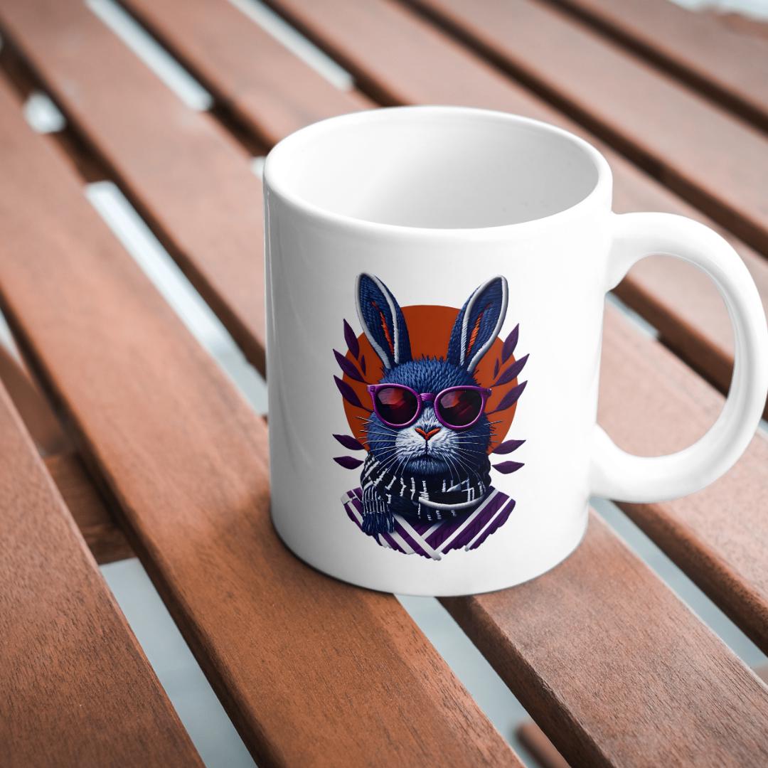 Retro Rabbit T-Shirt Design: Vintage Embroidery PNG (Digital Download)