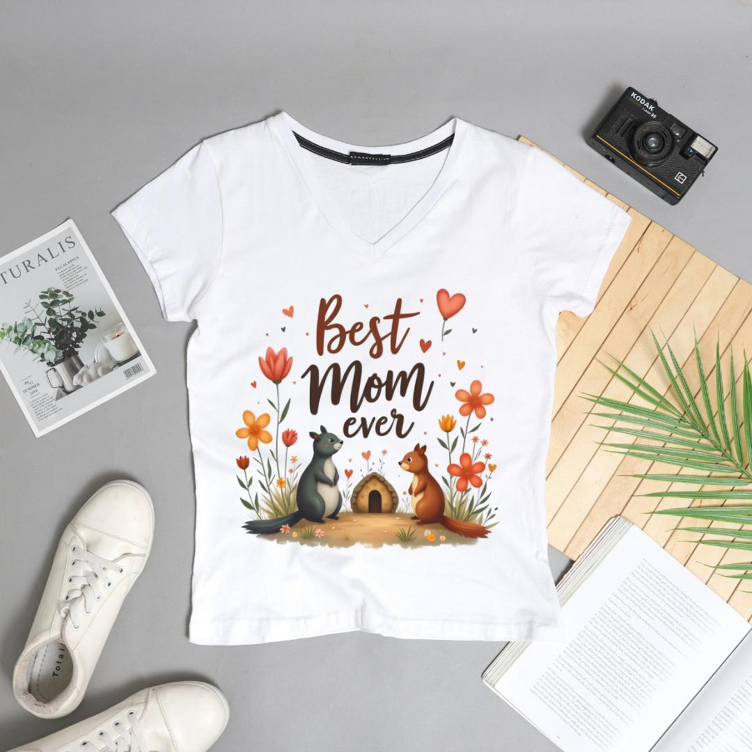 Best Mom Ever T-Shirt Design | Heartwarming Mother's Day Gift | Trendy Mom PNG File | 300 DPI High Quality | Instant Digital Download