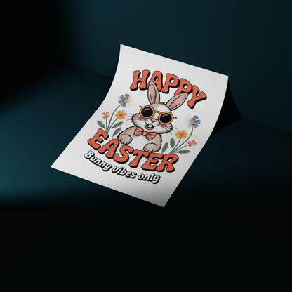 Retro Easter Bunny T-Shirt Design: Vintage Rabbit Graphic (Digital Download)