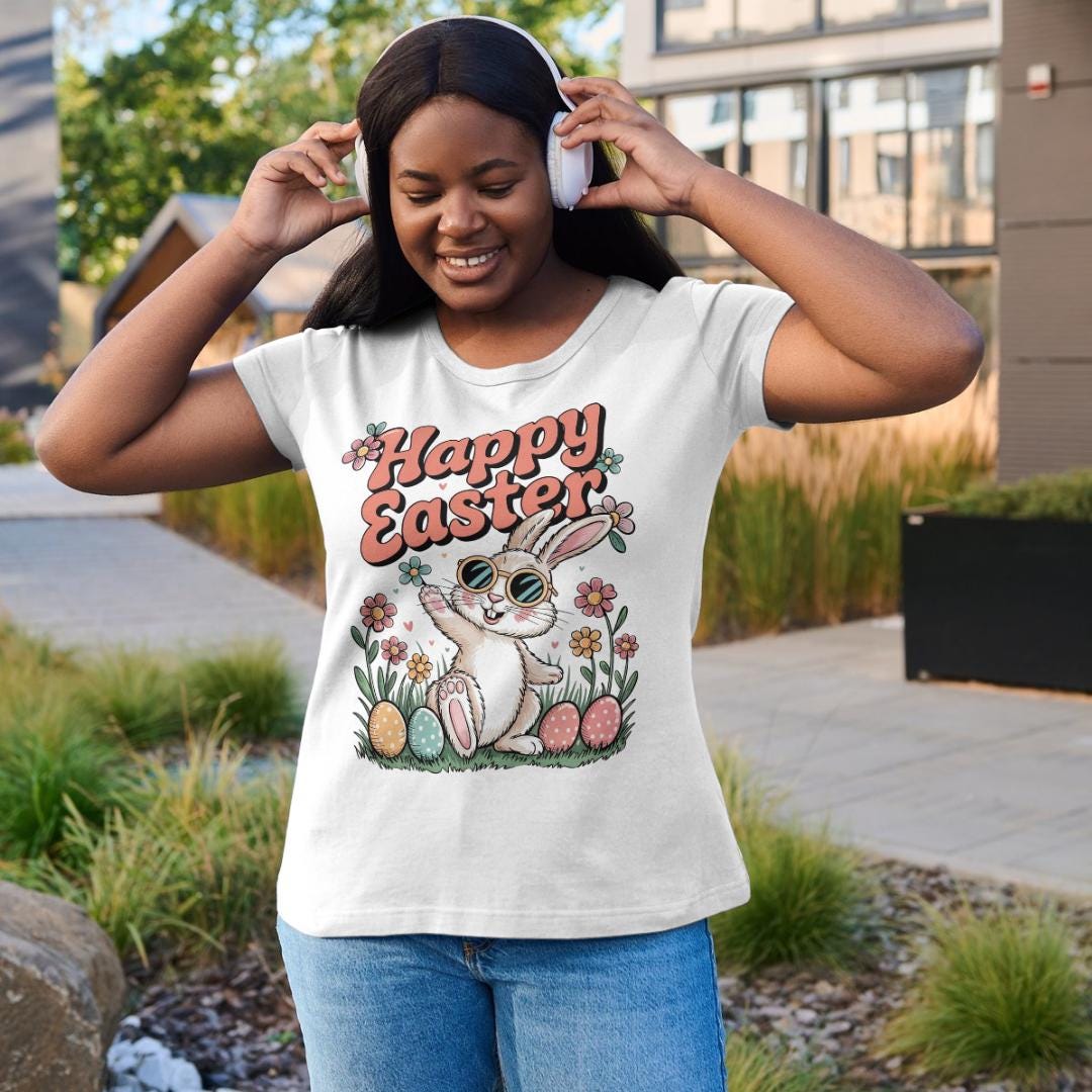 Retro Easter Bunny PNG: Vintage Sunglasses Design (Digital Download)