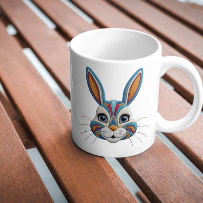 Retro Easter Bunny PNG: Vintage Faux Embroidery T-Shirt Design (Digital Download)