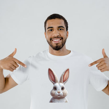 Hairy Bunny Easter T-Shirt Design: Retro Girly Art (PNG Digital Download)