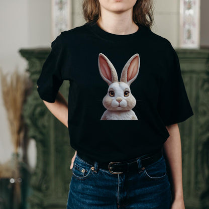 Hairy Bunny Easter T-Shirt Design: Retro Girly Art (PNG Digital Download)