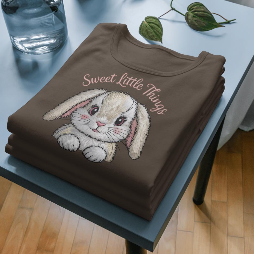 Retro Easter Bunny PNG: Embroidery-Style Graphic Tee (Digital Download)