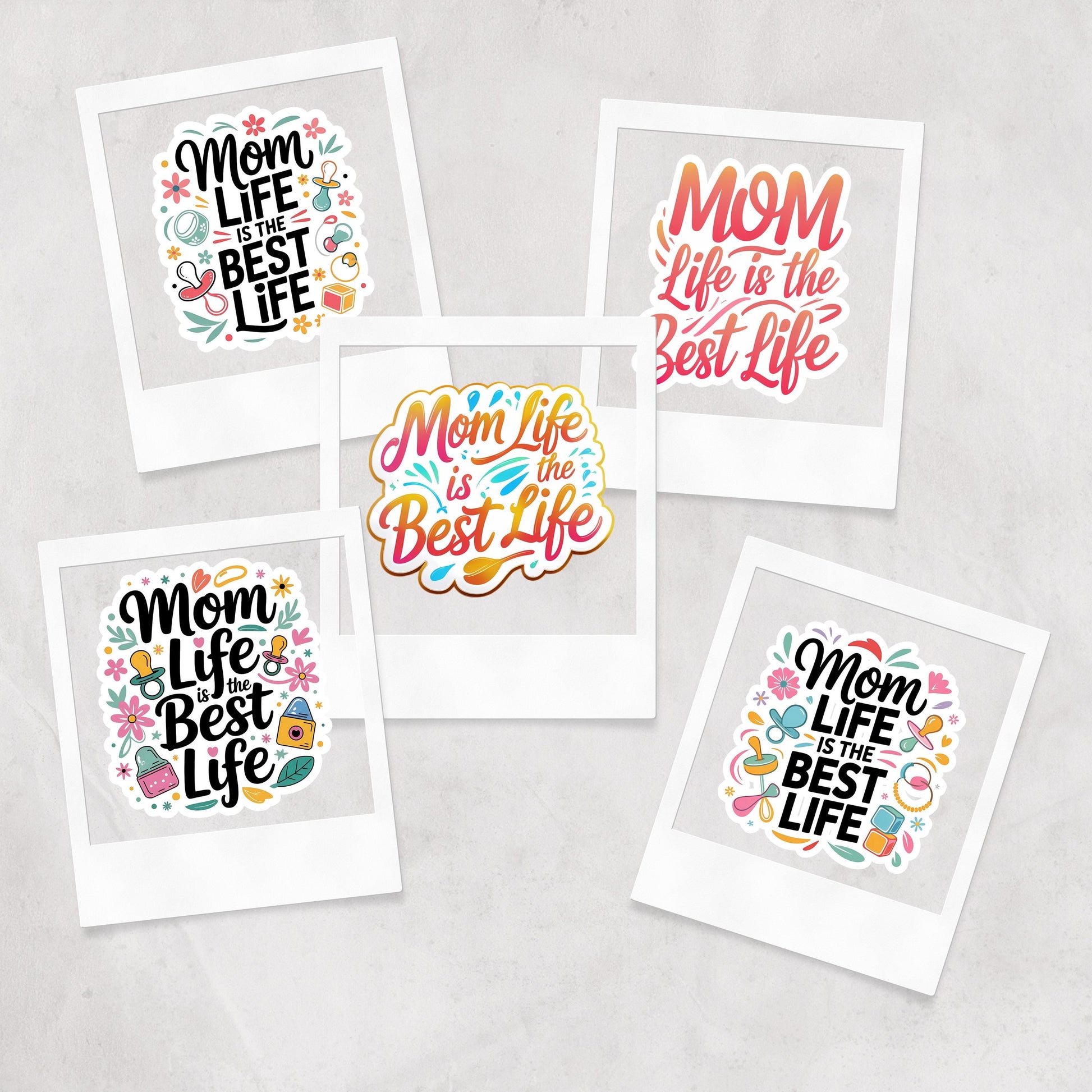 Mom Life Quote Stickers: 31 PNG Designs (Digital Download)