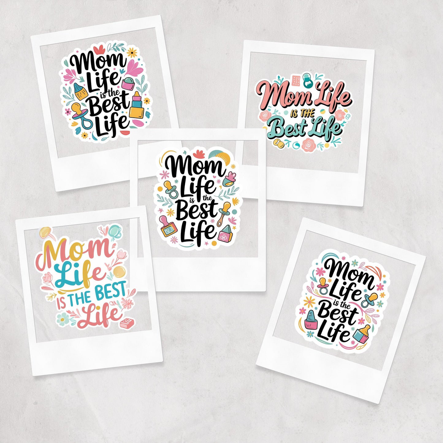 Mom Life Quote Stickers: 31 PNG Designs (Digital Download)