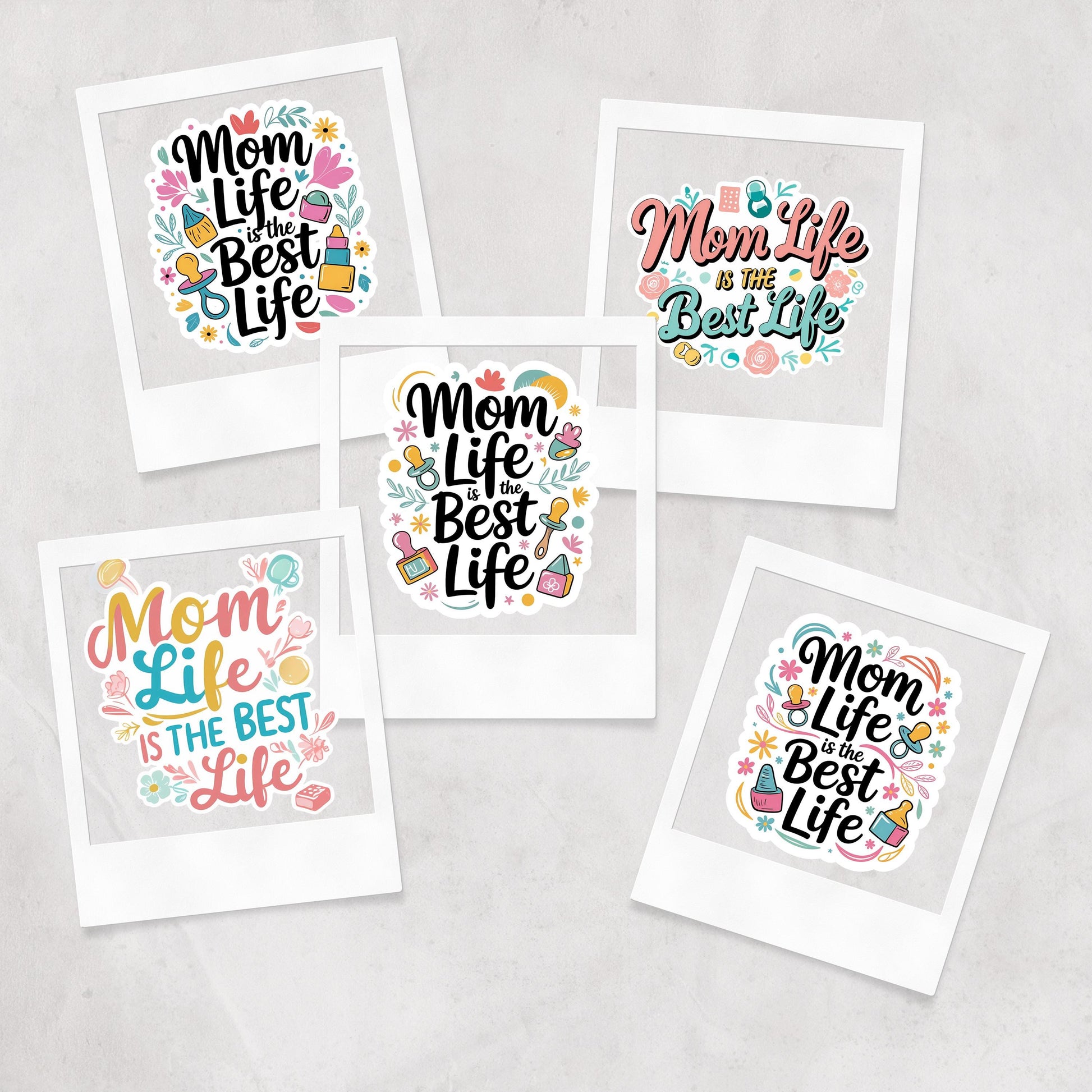 Mom Life Quote Stickers: 31 PNG Designs (Digital Download)