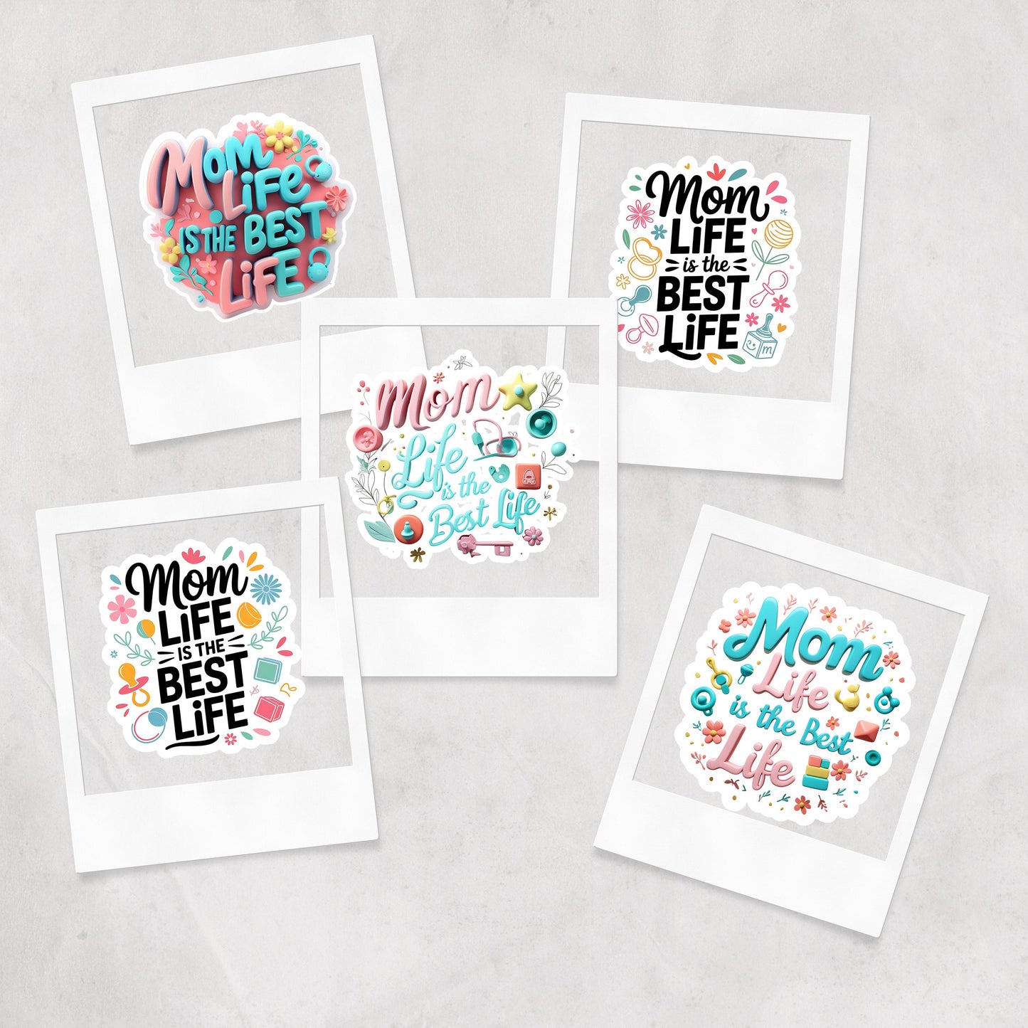 Mom Life Quote Stickers: 31 PNG Designs (Digital Download)