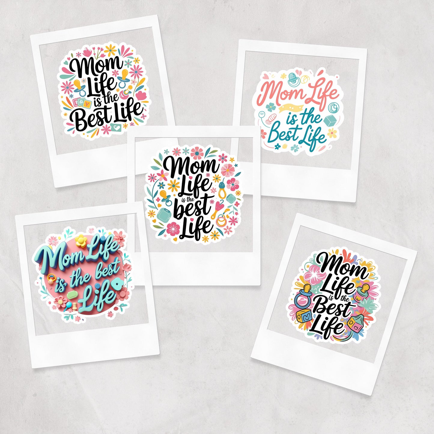 Mom Life Quote Stickers: 31 PNG Designs (Digital Download)