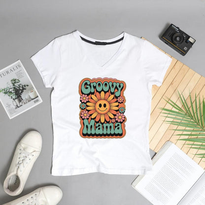 Groovy Mama T-Shirt Design: 70s Retro Flower Power PNG (Digital Download)