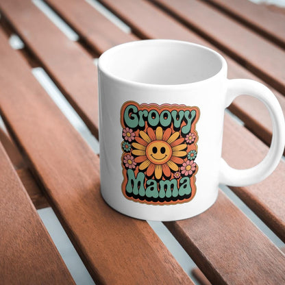 Groovy Mama T-Shirt Design: 70s Retro Flower Power PNG (Digital Download)