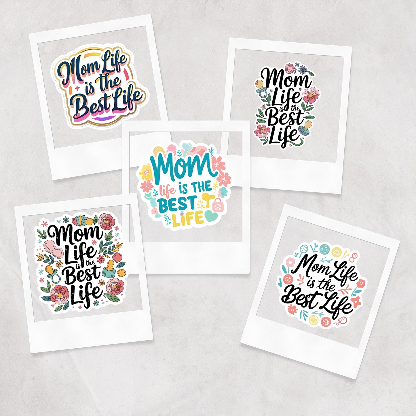 Mom Life Quote Stickers: 31 PNG Designs (Digital Download)