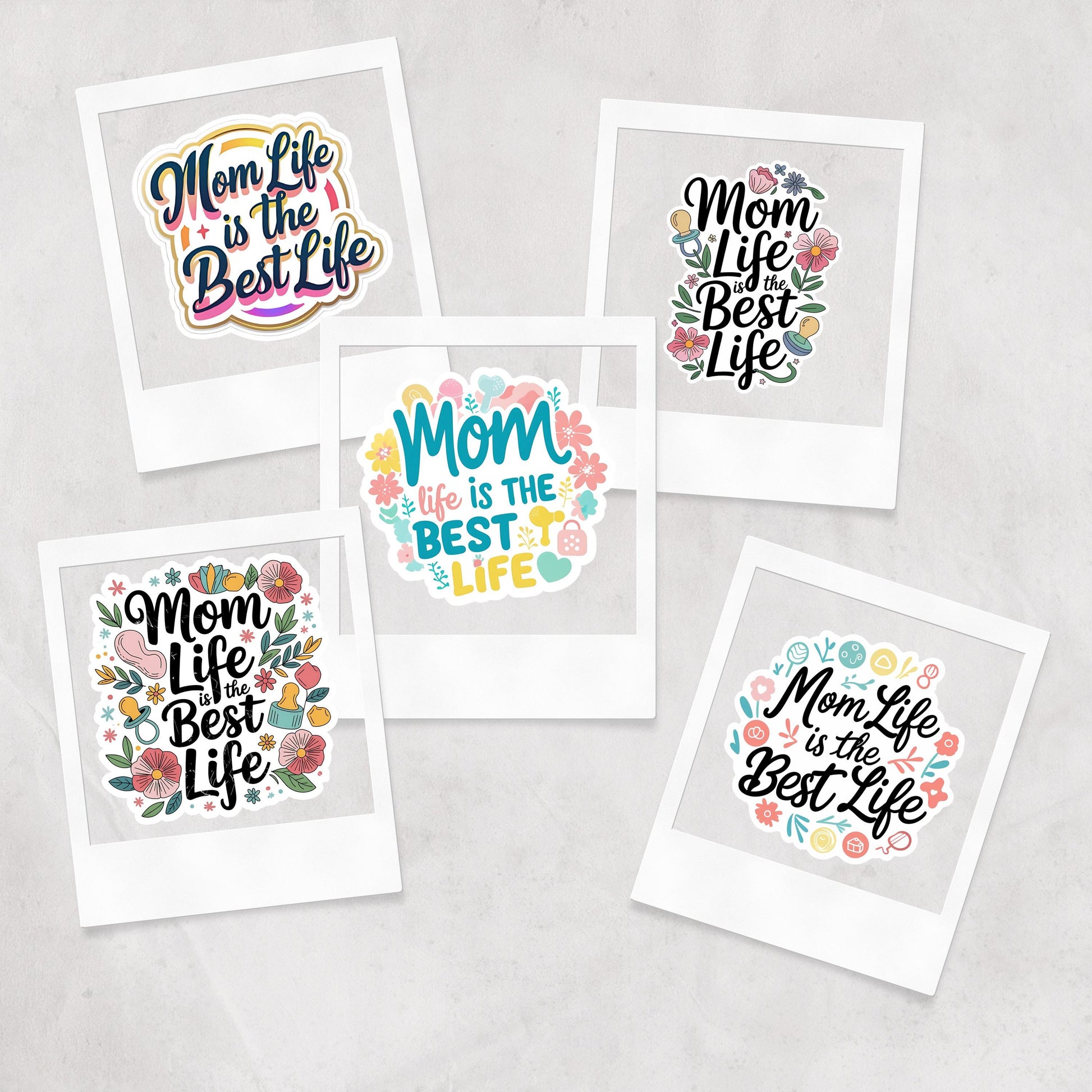 Mom Life Quote Stickers: 31 PNG Designs (Digital Download)