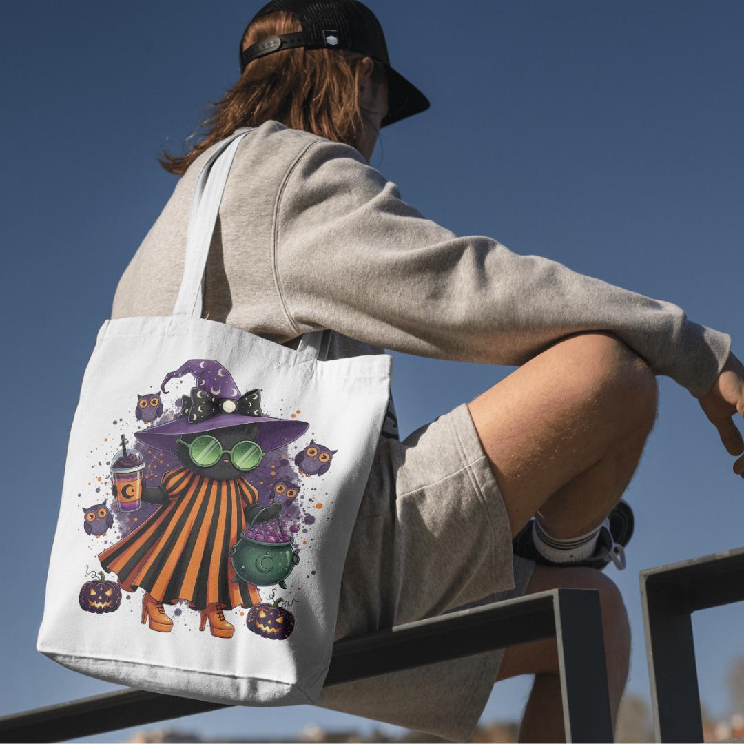 Cute Halloween Witch Sublimation PNG | Spooky Girl with Cauldron & Pumpkins | Digital Download | Halloween Shirt Design | 300 DPI