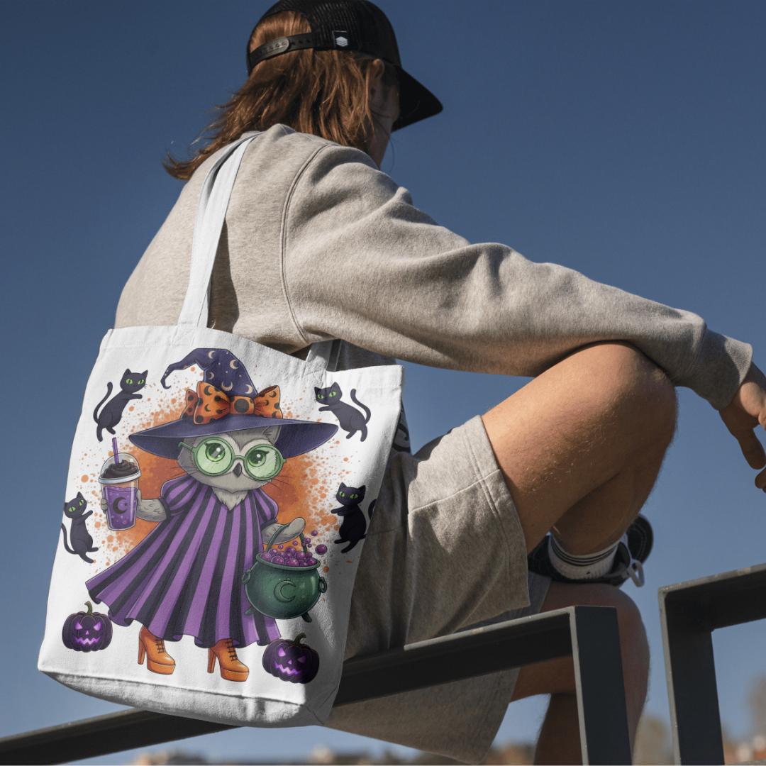 Cute Witch Cat Halloween PNG | Kawaii Witch Cat Clipart | Spooky Fall Cat with Cauldron Digital Download | Halloween Sublimation PNG