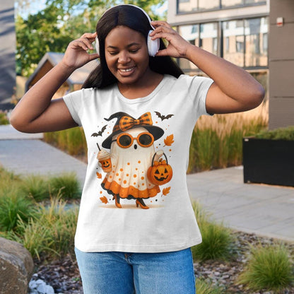 Cute Halloween Ghost PNG | Spooky Witch Ghost Clipart | Fall Pumpkin Digital Download | Halloween Shirt Sublimation Design | 300 DPI PNG