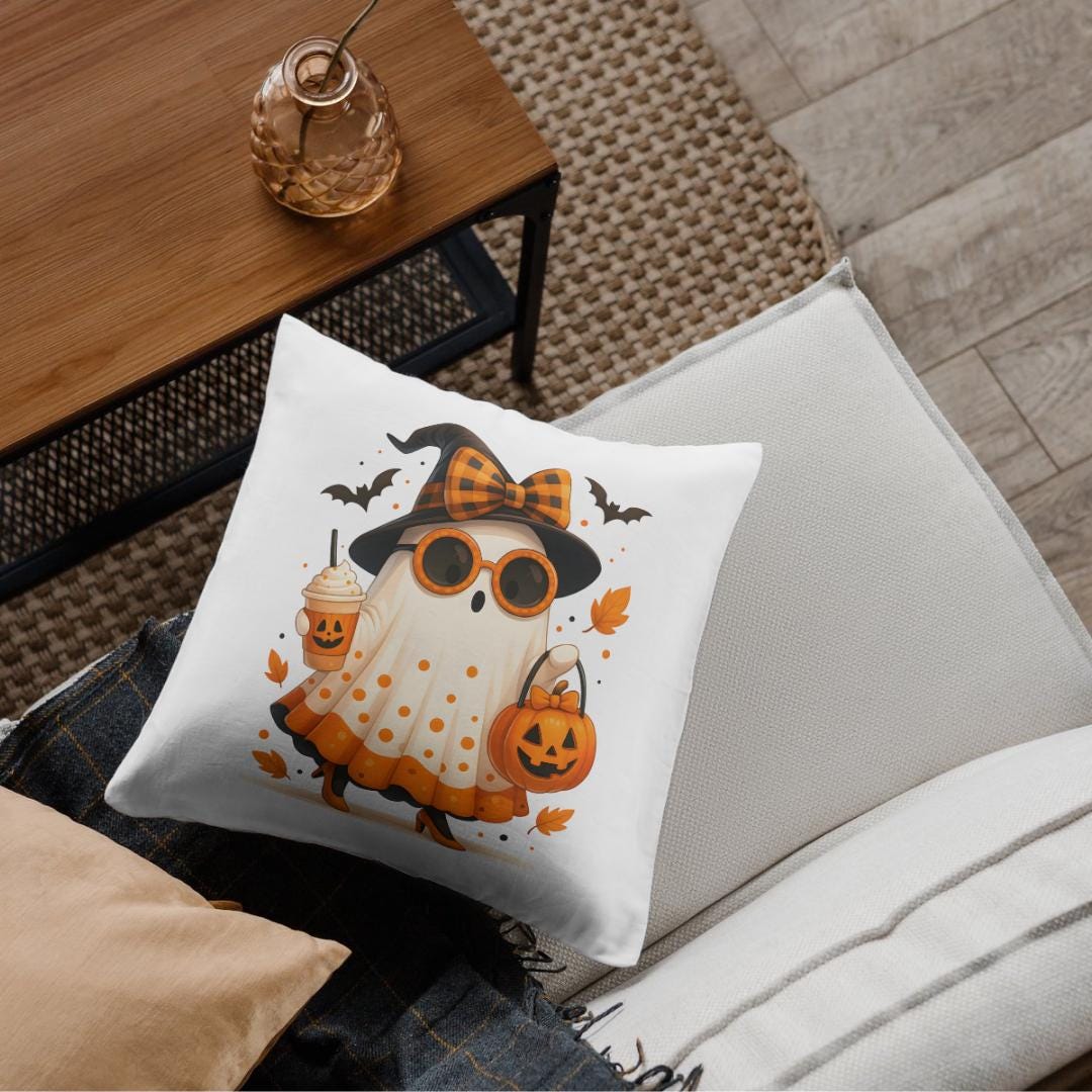 Cute Halloween Ghost PNG | Spooky Witch Ghost Clipart | Fall Pumpkin Digital Download | Halloween Shirt Sublimation Design | 300 DPI PNG