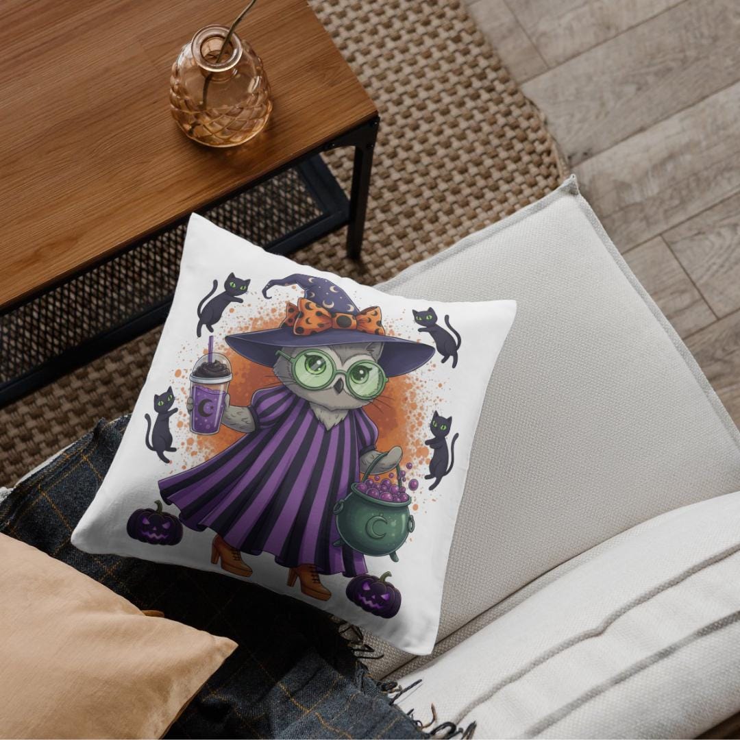 Cute Witch Cat Halloween PNG | Kawaii Witch Cat Clipart | Spooky Fall Cat with Cauldron Digital Download | Halloween Sublimation PNG